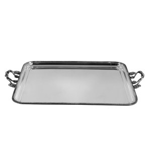 Handmade Brass Large Serving Tray with Handles