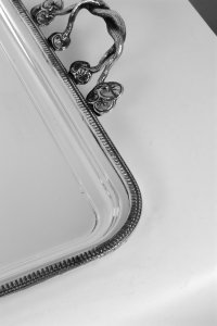 Handmade Brass Large Serving Tray with Handles