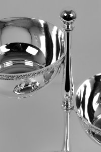 Handmade Brass Three Tier Snack Bowl Stand