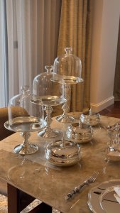 Brass Tableware Set Silver Serving Decor Handmade Dinner 44 Pcs