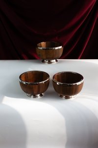 Handmade Brass and Wooden Serving Bowl