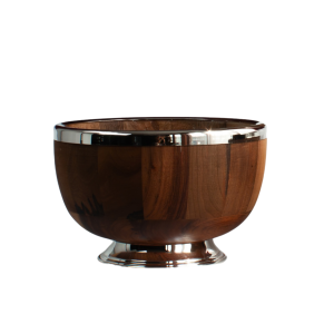 Handmade Brass and Wooden Serving Bowl