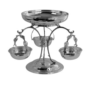 Handmade Brass Fruit Bowl Stand with Hanging Bowls