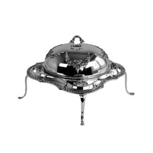 Handmade Brass Caviar Server with Lid and Stand