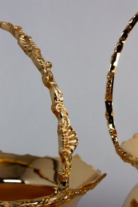Handmade Brass Fruit Bowl Set of 3 with Handle