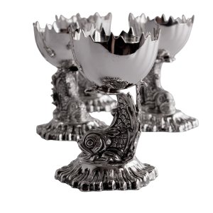 6-Piece Handmade Brass Egg Cup Set